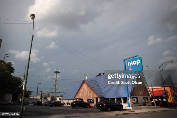 An IHOP restaurant serves customers on August 10, 2017 in Chicago, Illinois. DineEquity, the parent company of Applebee's and IHOP, plans to close up...