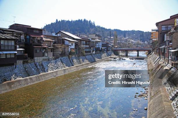 hida-takayama old private houses, miyagawa river, takayama, gifu, japan - gifu prefecture stock pictures, royalty-free photos & images