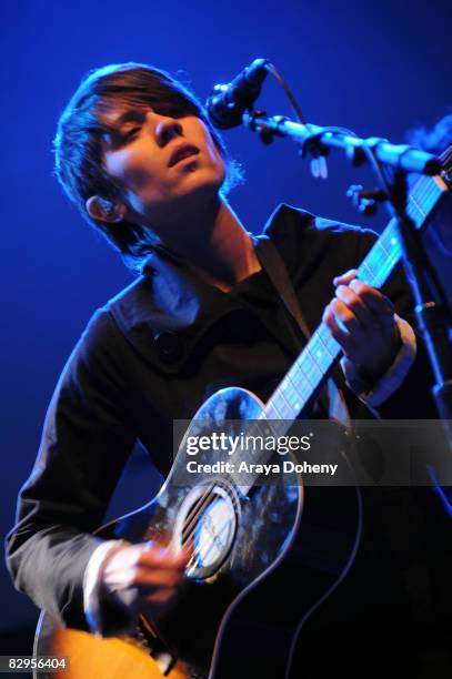 Musician Sara Quin of Tegan and Sara performs at the Treasure Island Music Festival on Treasure Island on September 21, 2008 in San Francisco,...