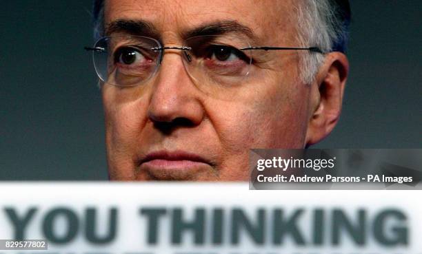 Michael Howard, the leader of the Conservative Party, unveils a 52million ten-point action plan to tackle the MRSA hospital superdug during a press...