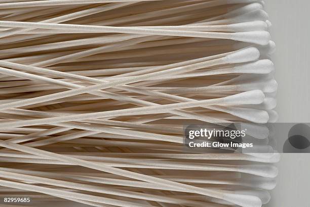 close-up of cotton swabs - cotton swab ストックフォトと画像