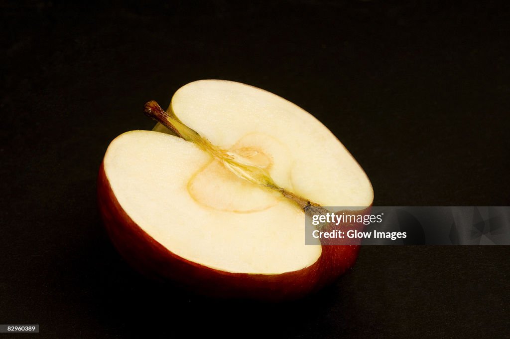 Close-up of a cross section of an apple