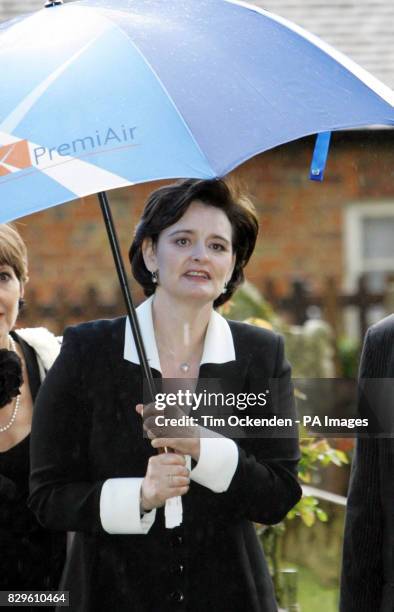 Cherie Blair, wife of Britain's Prime Minister Tony Blair, arriving for the funeral of Oscar-winning actor Sir John Mills. Sir John died on Saturday...