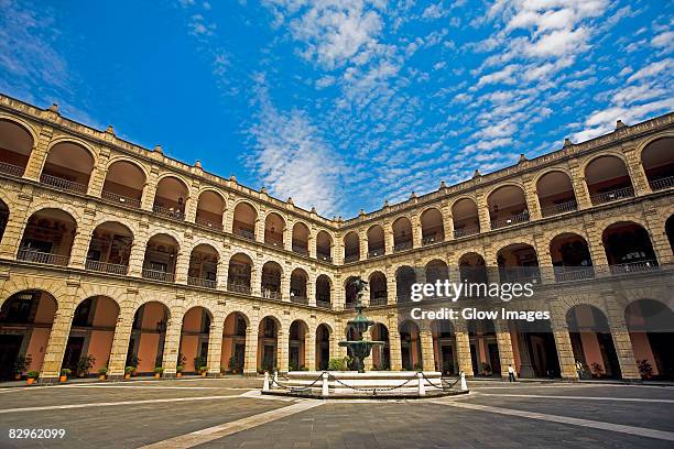 fountain in the courtyard of a government building, national palace, zocalo, mexico city, mexico - palacio nacional foto e immagini stock