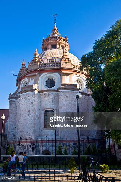 low angle view of a church, templo de san diego, aguascalientes, mexico - aguas calientes stock pictures, royalty-free photos & images