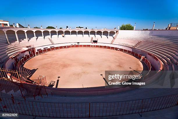 high angle view of a bullring, plaza de toros san marcos, aguascalientes, mexico - bullring stock pictures, royalty-free photos & images