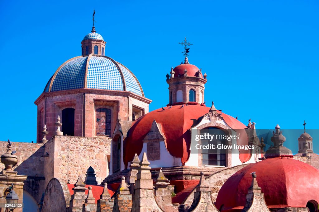Domes of a church, Iglesia Del Carmen, Morelia, Michoacan State, Mexico
