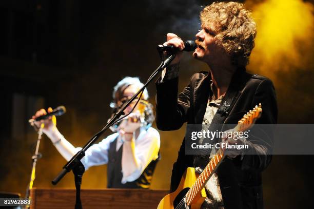 Singer/Guitarist Brendan Benson of The Raconteurs performs during Day 2 of The Treasure Island Music Festival on September 21, 2008 in San Francisco,...