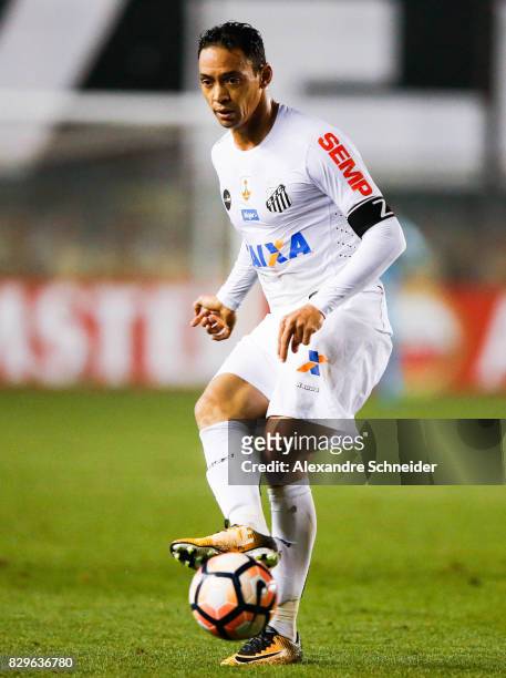 Ricardo Oliveira of Santos in action during the match between Santos and Atletico PR for the Copa Bridgestone Libertadores 2017 at Vila Belmiro...