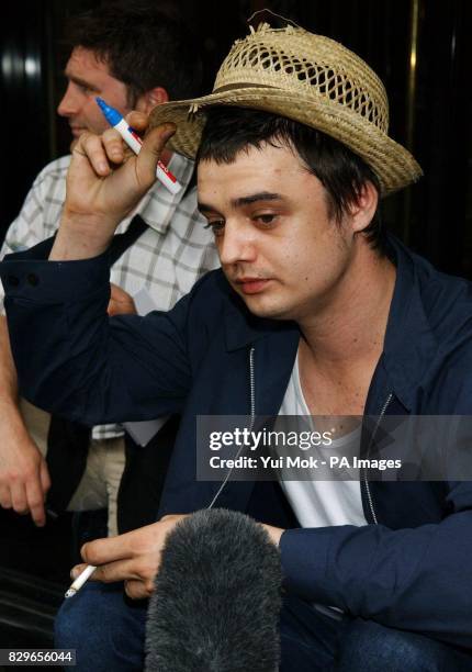 Babyshambles frontman Pete Doherty arrives.