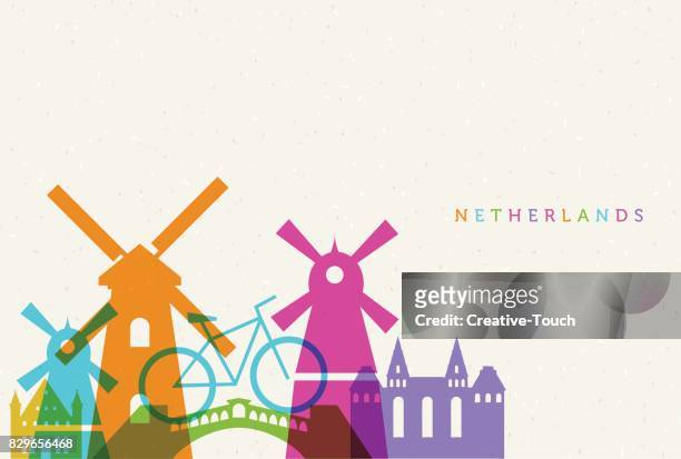 netherlands - amsterdam cityscape stock illustrations