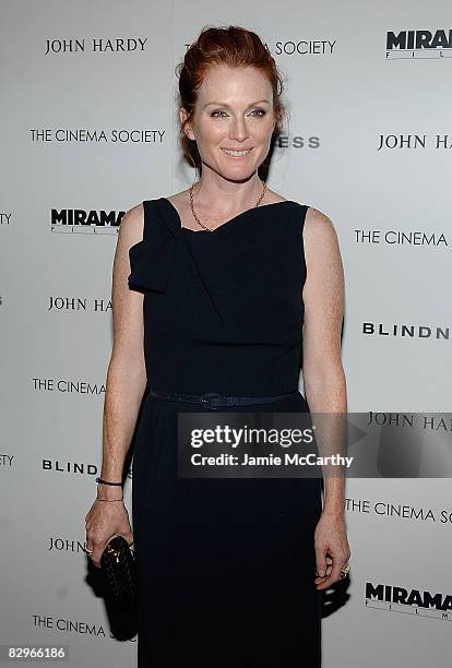Julianne Moore attends the Cinema Society screening of "Blindness" at the Chelsea Cinemas on September 22, 2008 in New York City.