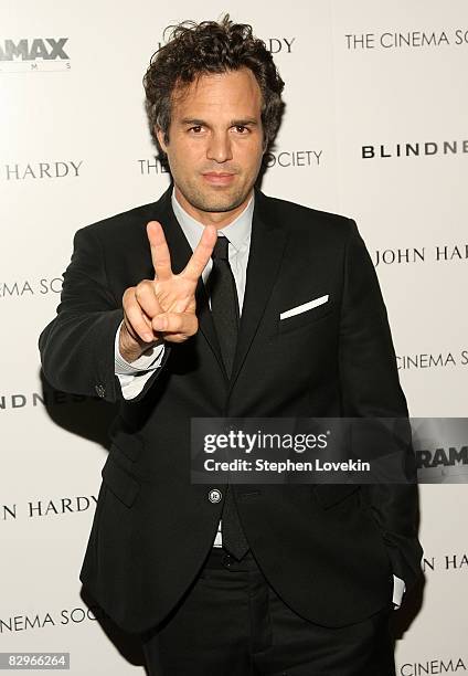 Actor Mark Ruffalo attends the Cinema Society's screening of "Blindness" at the Chelsea Cinemas on September 22, 2008 in New York City.