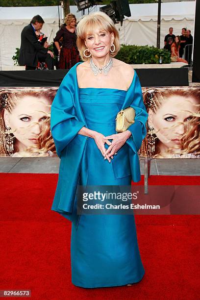 Media personality Barbara Walters attends the season opening event at the Metropolitan Opera House, Lincoln Center on September 22, 2008 in New York...