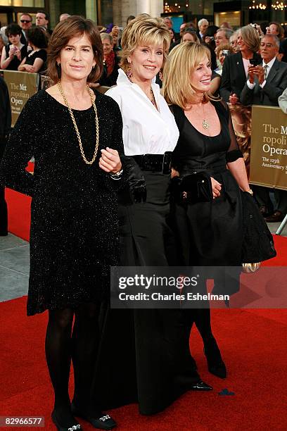 Actress Jane Fonda and daughters Robin Laughlin and Jane Buffet attends the season opening event at the Metropolitan Opera House, Lincoln Center on...