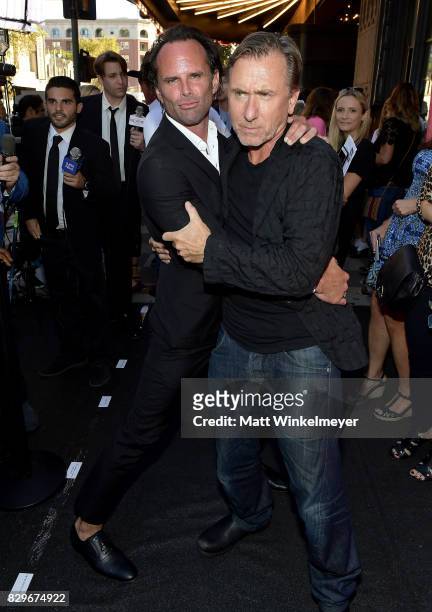 Actors Walton Goggins and Tim Roth attend Sundance NEXT FEST After Dark at The Theater at The Ace Hotel on August 10, 2017 in Los Angeles, California.