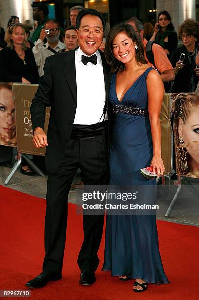 Cellist Yo-Yo Ma and daughter Emily Ma attends the season opening event at the Metropolitan Opera House, Lincoln Center on September 22, 2008 in New...