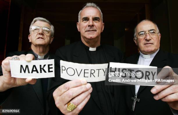 Scotland's Catholic leader Cardinal Keith O'Brien with Bishop Moran and Archbishop Conti, after the Vatican issued a statement welcoming the decision...