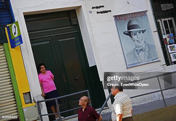 Street life in La Boca district on January 13, 2008 in Buenos Aires, Argentina. The Republic of Argentina is a former spanish colony and the capital...