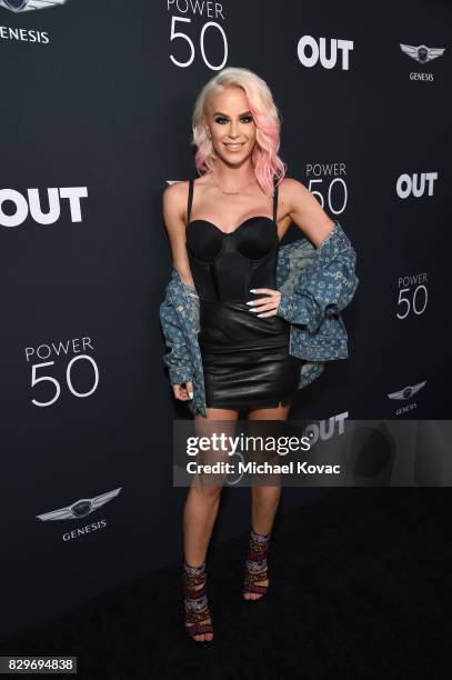 Model Gigi Gorgeous attends OUT Magazine's OUT POWER 50 gala and award presentation presented by Genesis on August 10, 2017 in Los Angeles,...