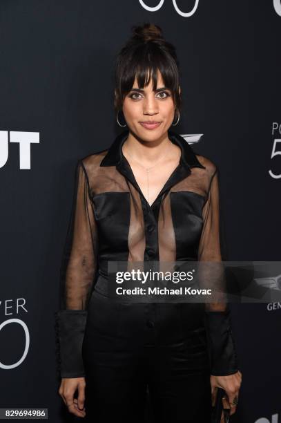 Actor Natalie Morales attends OUT Magazine's OUT POWER 50 gala and award presentation presented by Genesis on August 10, 2017 in Los Angeles,...