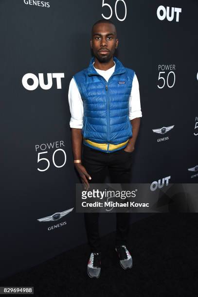 DeRay McKesson attends OUT Magazine's OUT POWER 50 gala and award presentation presented by Genesis on August 10, 2017 in Los Angeles, California.