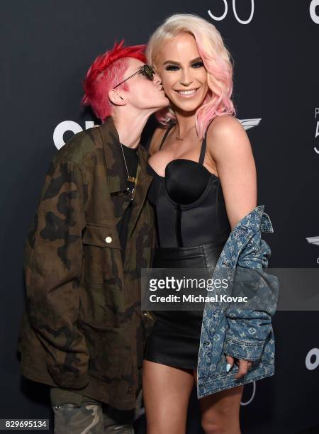Nats Getty and model Gigi Gorgeous attend OUT Magazine's OUT POWER 50 gala and award presentation presented by Genesis on August 10, 2017 in Los...