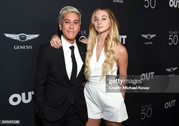 Jeka Jane and Mollee Gray attend OUT Magazine's OUT POWER 50 gala and award presentation presented by Genesis on August 10, 2017 in Los Angeles,...