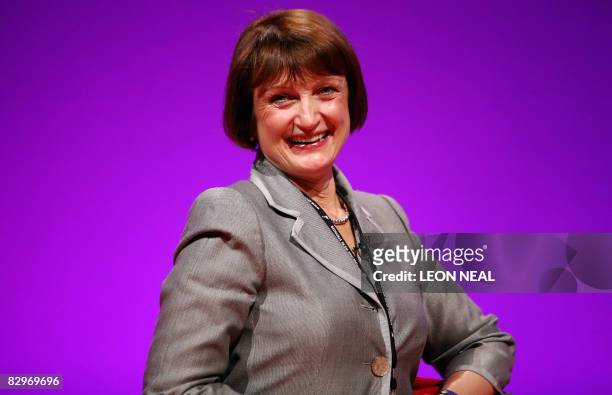 British Olympics Minister Tessa Jowell takes part in a debate in the Manchester Central venue at the 2008 Labour Party Conference in Manchester, in...