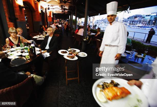 Steak restaurant 'Cabanas Las Lilas' on January 13, 2008 in Buenos Aires, Argentina. The Republic of Argentina is a former spanish colony and the...