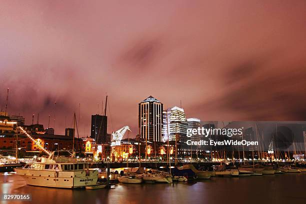 Skyline in the afternoon at Puerto Madero and Opera Bay at Rio de la Plata on January 13, 2008 in Buenos Aires, Argentina. The Republic of Argentina...