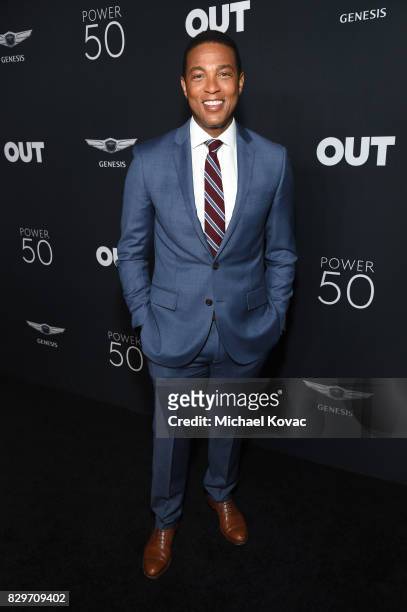 Don Lemon attends OUT Magazine's OUT POWER 50 gala and award presentation presented by Genesis on August 10, 2017 in Los Angeles, California.