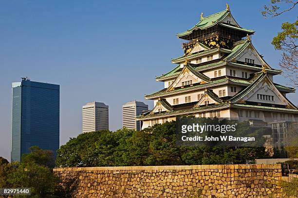 osaka castle view - osaka prefecture stock pictures, royalty-free photos & images