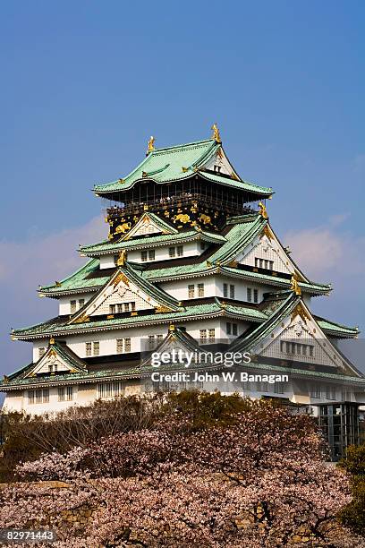 osaka castle view - osaka city stock pictures, royalty-free photos & images