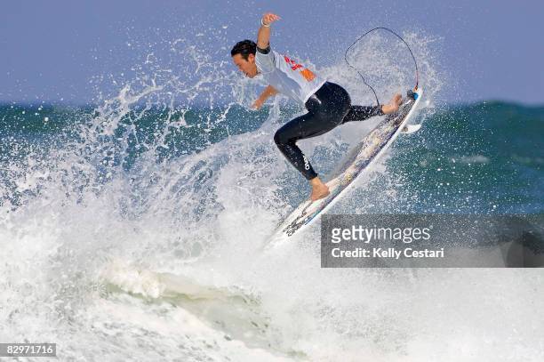 Jordy Smith of South Africa competes in the Quiksilver Pro France event on September 23, 2008 in Hossegor, France. Smith was eliminated from the...
