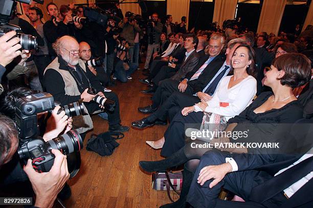 French socialists Najat Belkacem, Segolene Royal, Vincent Peillon and Jean-Louis Bianco, attend a senior party committee for probable candidates for...