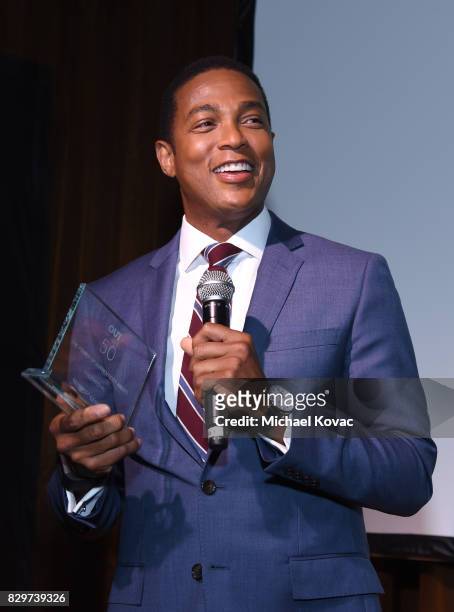 Don Lemon speaks onstage at OUT Magazine's OUT POWER 50 gala and award presentation presented by Genesis on August 10, 2017 in Los Angeles,...