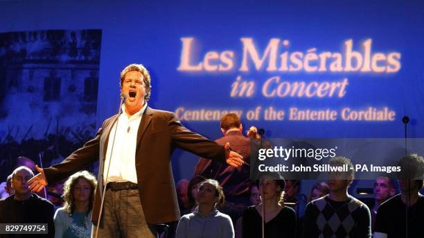 Michael Ball, who plays Jean Valjean in the hit musical Les Miserables, during a full rehearsal in the Waterloo Chamber of Windsor Castle. Britain's...