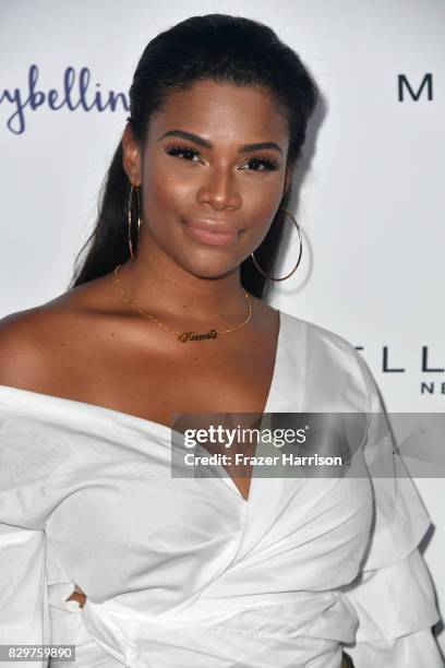 Kamie Crawford attends Maybelline's Los Angeles Influencer Launch Event at 1OAK on August 10, 2017 in West Hollywood, California.