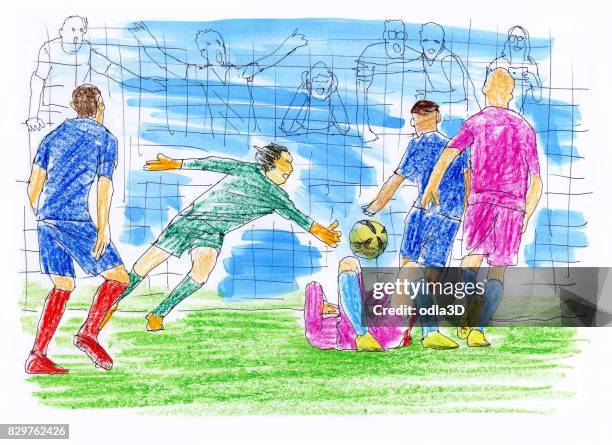 goal - soccer goalkeeper stock illustrations