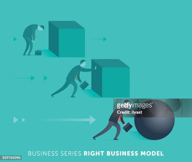 ilustraciones, imágenes clip art, dibujos animados e iconos de stock de modelo de negocio adecuado - business model strategy