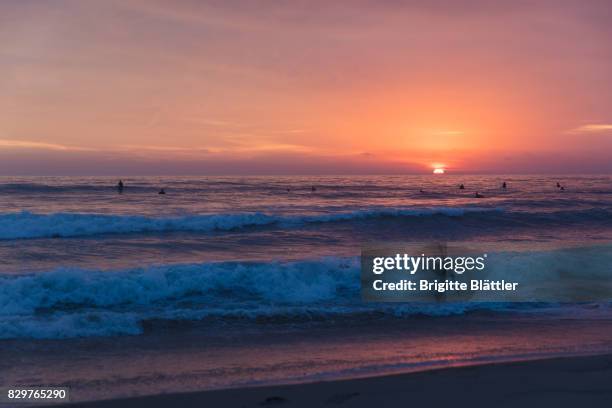 sunset in san diego - san diego pacific beach stock pictures, royalty-free photos & images