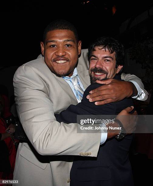 Omar Benson Miller and Pierfrancesco Favino attend the after party for "Miracle at St. Anna" at Terminal 5 on September 22, 2008 in New York City.