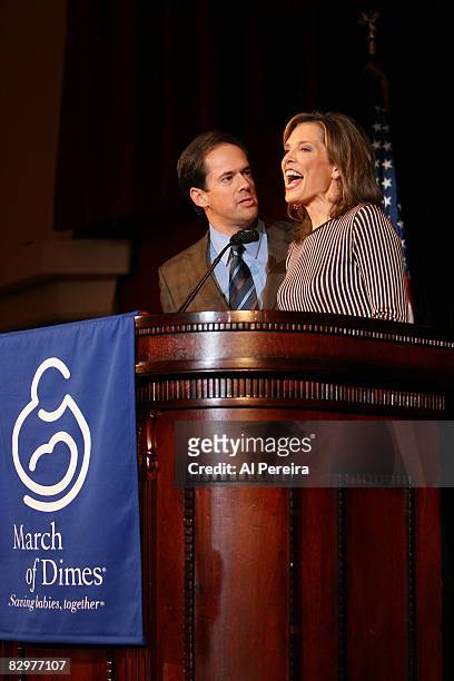 Co-hosts Dan Hicks and Hannah Storm at the March of Dimes 23rd Annual Sports Luncheon at the Waldorf-Astoria in New York City on November 29, 2006.