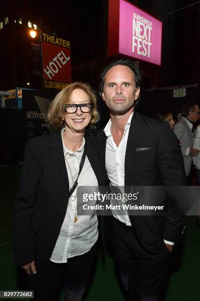 Michelle Satter, Director of the Feature Film Program at Sundance Institute and actor Walton Goggins attend Sundance NEXT FEST After Dark at The...