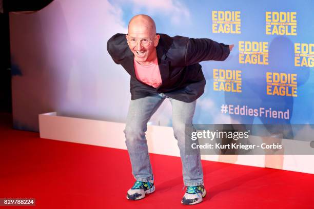 Michael Edwards arrives at the 'Eddie the Eagle' premiere in Munich, Germany on March 20, 2016 EDITORS NOTE: Image has been digitally retouched