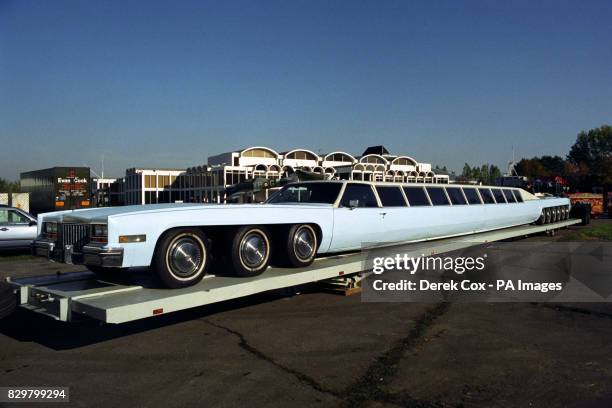 CONSIDERED THE WORLD'S LONGEST LIMOUSINE, A 1982 CADILLAC ELDORADO V8 LIMO, 21.93M LONG, WEIGHING MORE THAN 7 TONS, GOES UNDER THE HAMMER AT THE RAF...