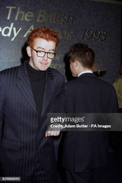 CHRIS EVANS, PRESENTER OF CHANNEL FOUR'S " THE BIG BREAKFAST", ARRIVES AT THE BRITISH COMEDY AWARDS 1993 CEREMONY IN LONDON.