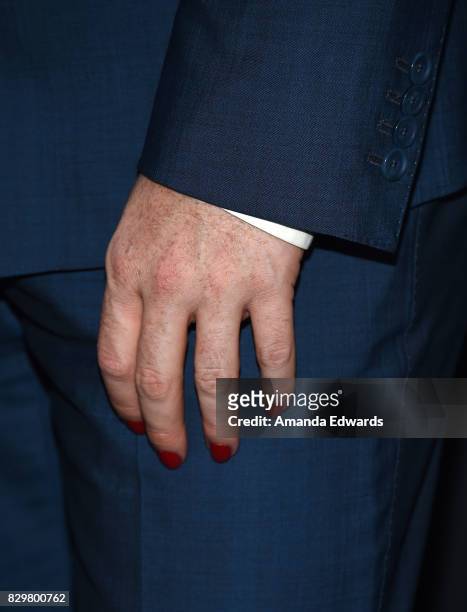 Singer Adam Lambert, manicure detail, arrives at OUT Magazine's Inaugural POWER 50 Gala & Awards Presentation at Goya Studios on August 10, 2017 in...