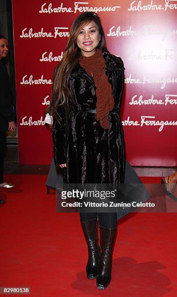 Angelique Brando attends 'Salvatore Ferragamo Evolving Legend' exhibition opening during Milan Fashion Week Spring/Summer 2009 on September 23, 2008...